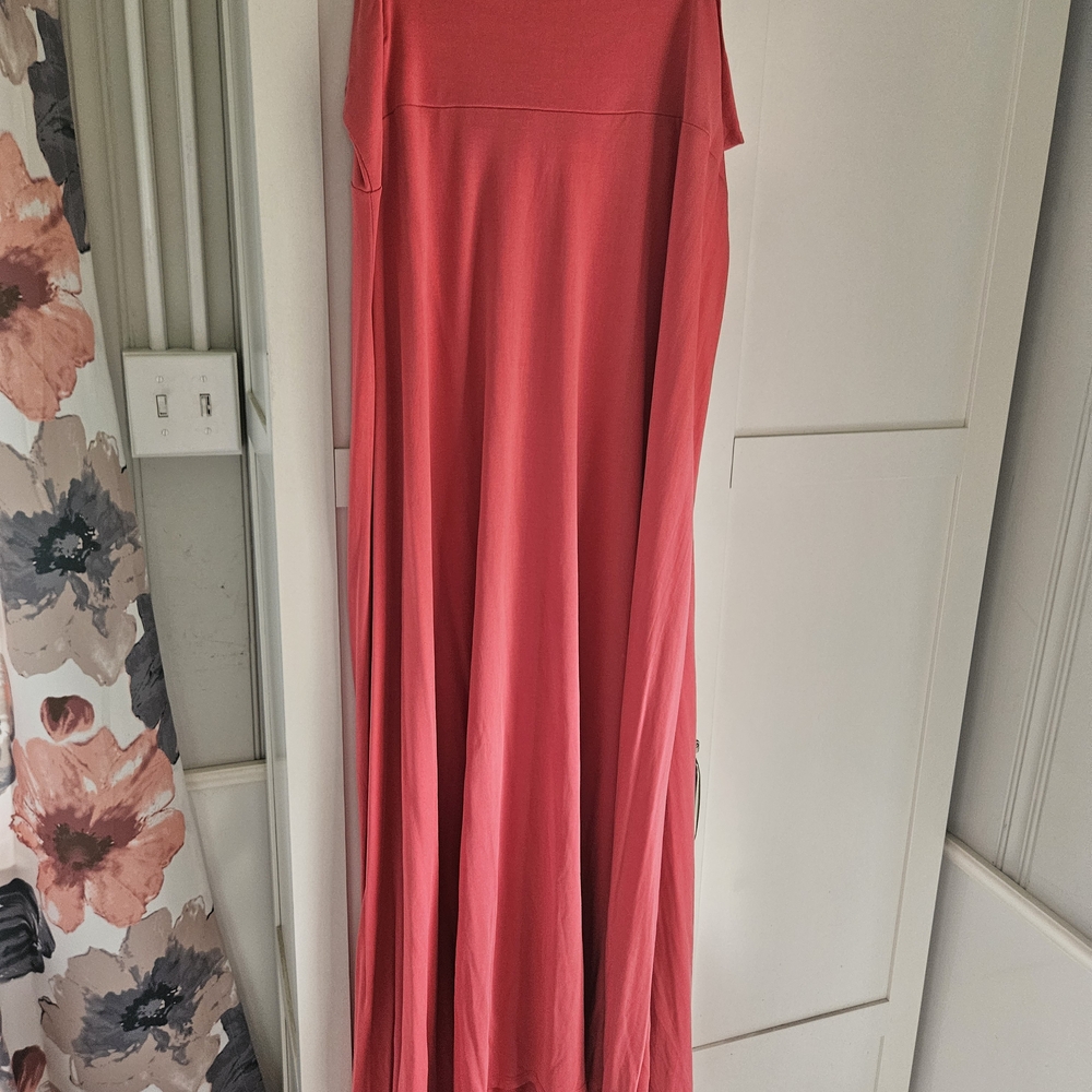 LuLaRoe Coral Pink Maxi Skirt, 2x